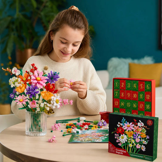 Božični adventni koledar z gradniškim šopkom rož🌸