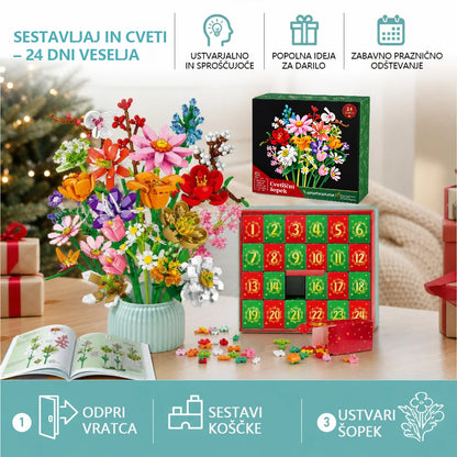 Božični adventni koledar z gradniškim šopkom rož🌸