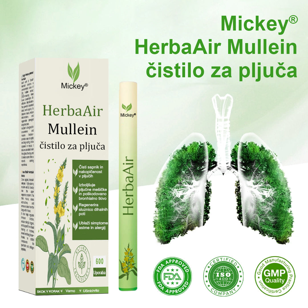 Uradna trgovina blagovne znamke✅ Mickey® HerbaAir Mullein čiščenje pljuč