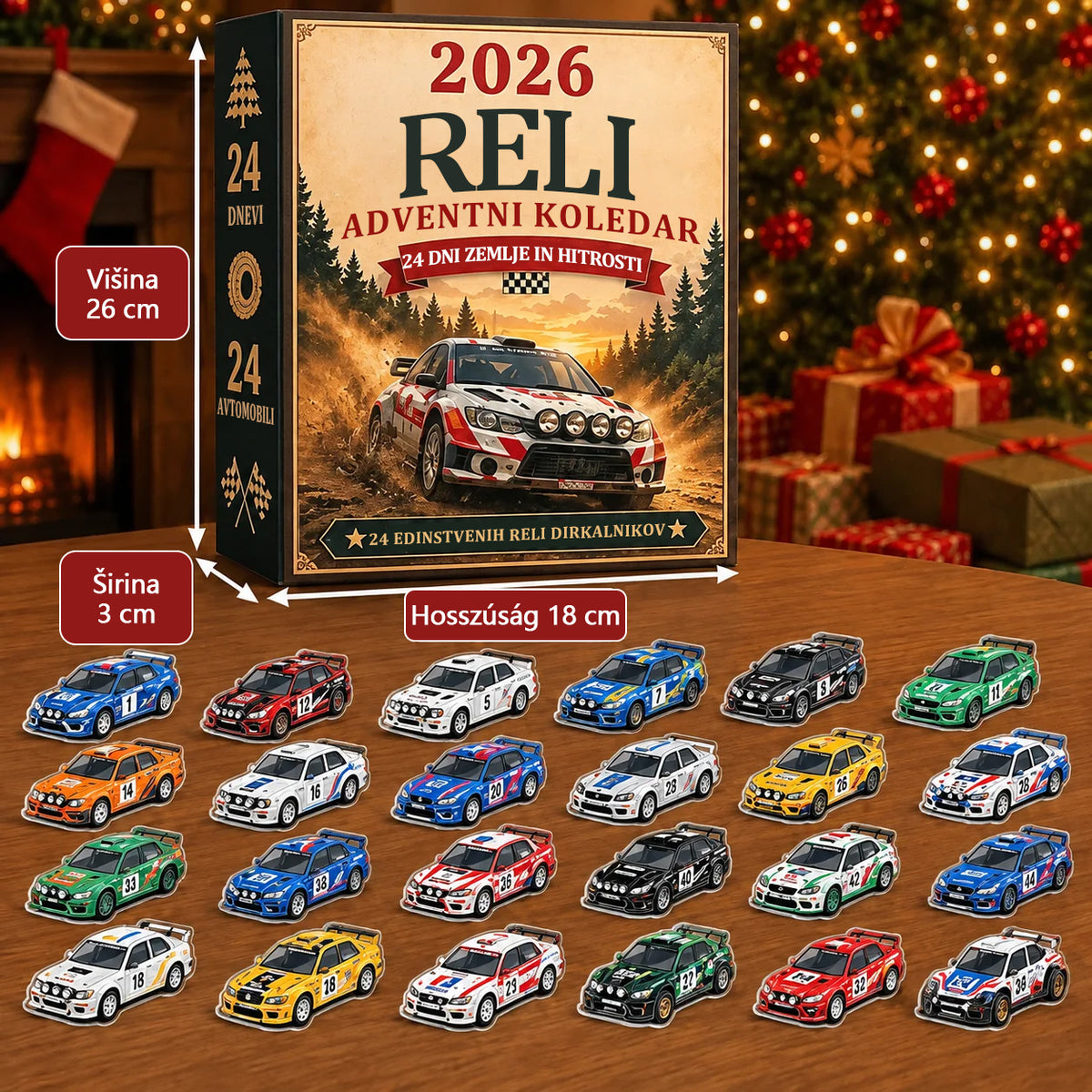 Rally božični adventni koledar 2026-🏎️ 24 dni polnih hitrosti in razburjenja (2D modeli)