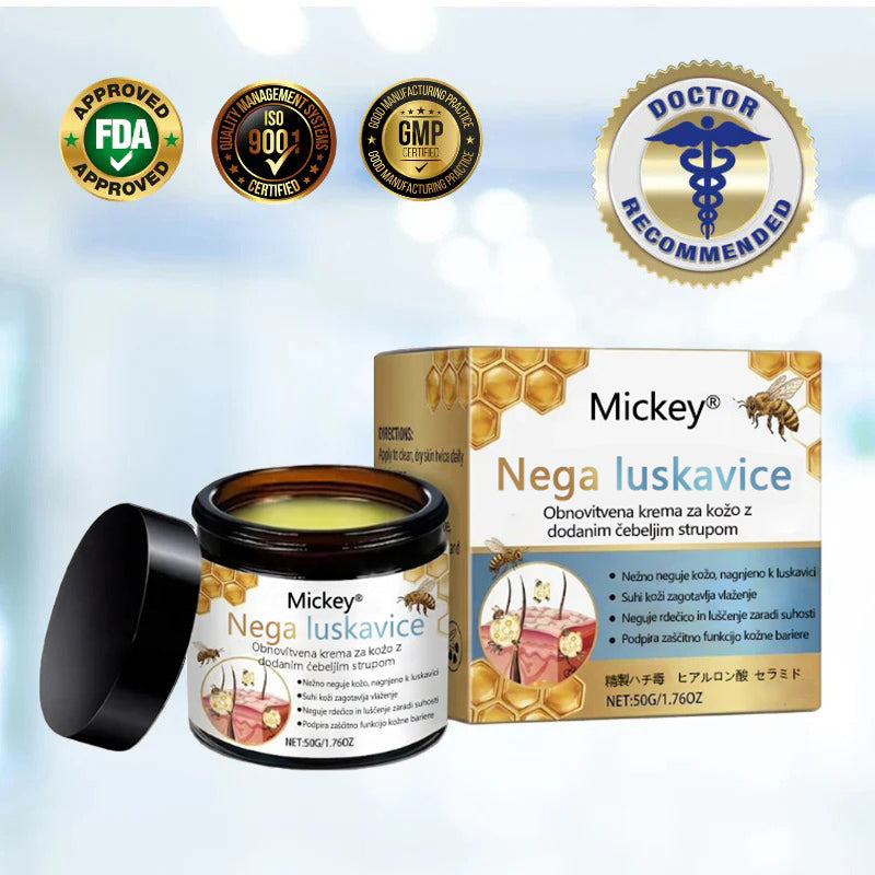 Mickey® PsoriaSoothe Krema za regeneracijo kože s čebeljim strupom