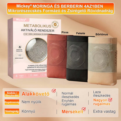 Mickey® 2026 Moringa & Berberine 4 az 1-ben Mikrorészecskés Formáló és Zsírégető Rövidnadrág💪