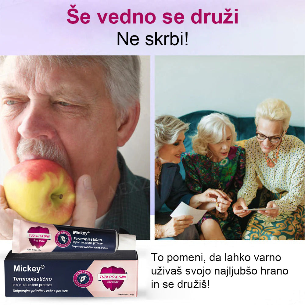 Mickey® Toplotno oblikovljivo lepilo za zobne proteze🔥