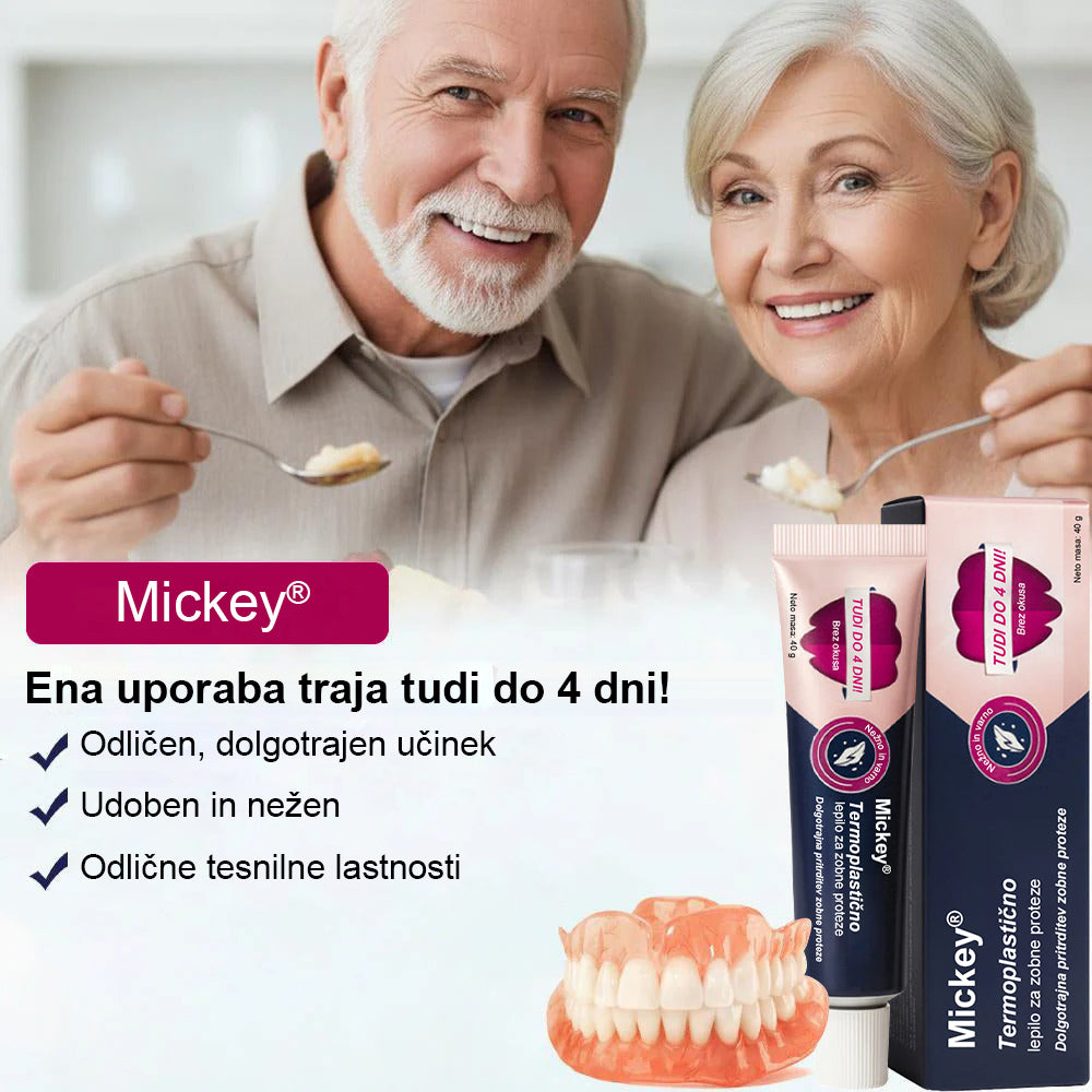 Mickey® Toplotno oblikovljivo lepilo za zobne proteze🔥