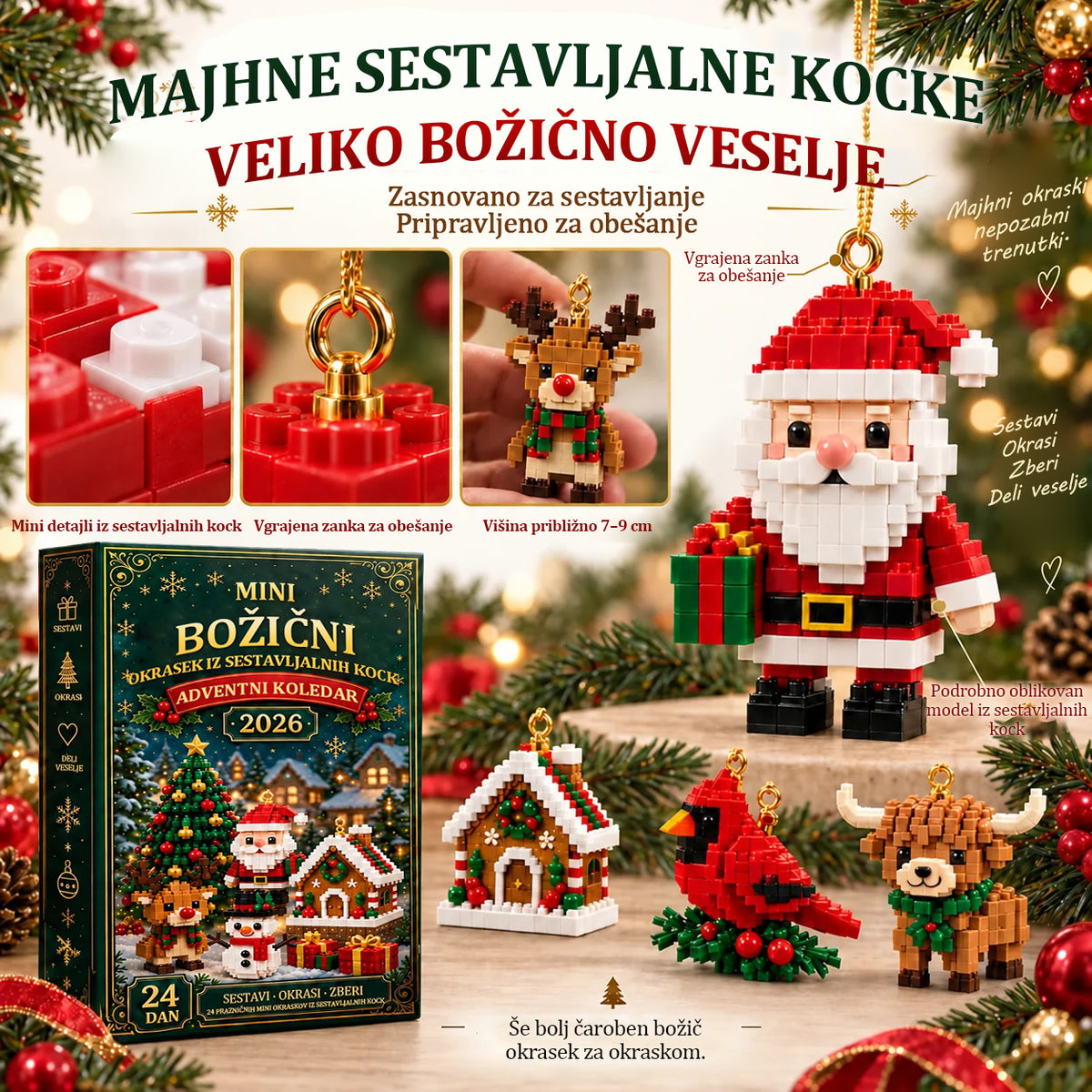 Adventni koledar s 24 božičnimi sestavljankami 🎄 24 dni • 24 presenečenj • Čarobni družinski trenutki