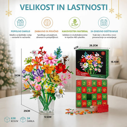 Božični adventni koledar z gradniškim šopkom rož🌸