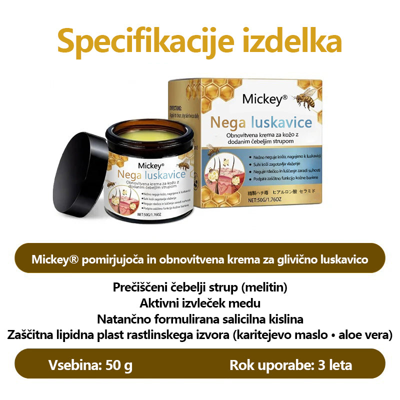 Mickey® PsoriaSoothe Krema za regeneracijo kože s čebeljim strupom