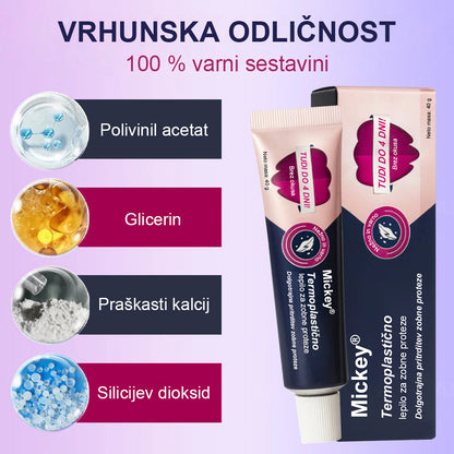 Mickey® Toplotno oblikovljivo lepilo za zobne proteze🔥