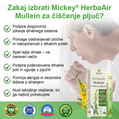 Uradna trgovina blagovne znamke✅ Mickey® HerbaAir Mullein čiščenje pljuč