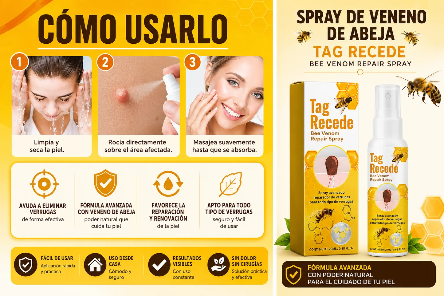🐝Mickey®Méhméreges Szemölcstelenítő és Bőrregeneráló Spray